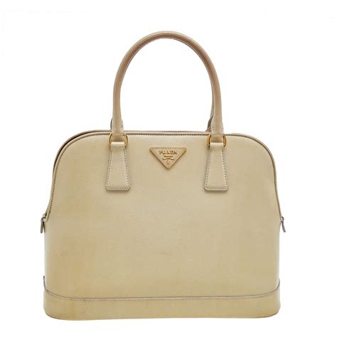 Prada Women's Cream Saffiano Leather Tri